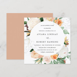 Rustic Autumn Floral Waterverf Wedding Kaart
