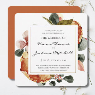 Rustic Autumn Floral Waterverf Wedding Kaart