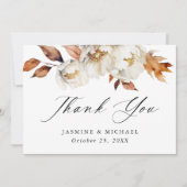 Rustic Autumn Floral Wedding Bedankt (Voorkant)