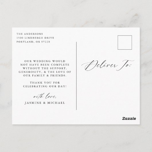 Rustic Autumn Floral Wedding Bedankt Briefkaart (Achterkant)