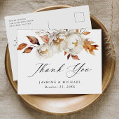 Rustic Autumn Floral Wedding Bedankt Briefkaart