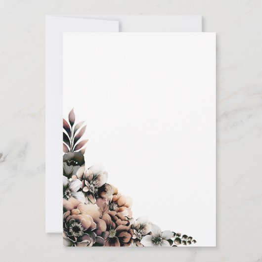 Rustic Autumn Floral Wedding Kaart (Achterkant)