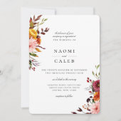 Rustic Autumn Floral Wedding Kaart (Voorkant)