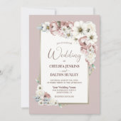 Rustic Autumn Floral Wedding Kaart (Voorkant)