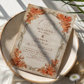 Rustic Autumn Floral Wedding Kaart