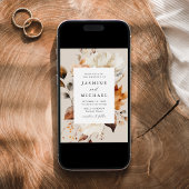 Rustic Autumn Floral Wedding Kaart