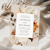 Rustic Autumn Floral Wedding Kaart