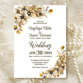 Rustic Autumn Floral Wedding Kaart