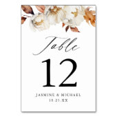 Rustic Autumn Floral Wedding Kaart (Voorkant)