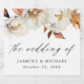 Rustic Autumn Floral Wedding Likeurfles Etiket (Enkel label)