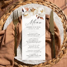 Rustic Autumn Floral Wedding Menu