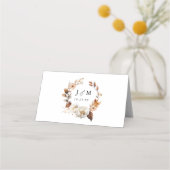 Rustic Autumn Floral Wedding Plaatskaartje (Achterkant)