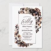 Rustic Autumn Floral Wedding Reception Kaart (Voorkant)
