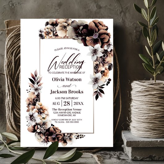 Rustic Autumn Floral Wedding Reception Kaart
