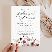 Rustic Autumn Floral Wedding Rehearsal Dinner Kaart