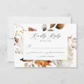 Rustic Autumn Floral Wedding RSVP Kaartje (Voorkant)
