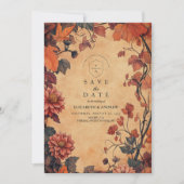 Rustic Autumn Floral Wedding Save The Date (Voorkant)