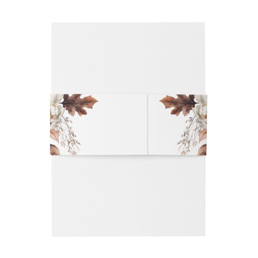 Rustic Autumn Floral Wedding Uitnodigingen Wikkel (Achterkant Voorbeeld)