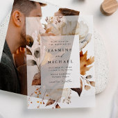 Rustic Autumn Floral Wedding Vellum Uitnodigingen
