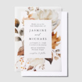 Rustic Autumn Floral Wedding Vellum Uitnodigingen (Offset)