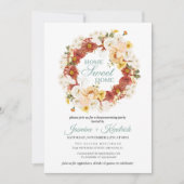 Rustic Autumn Floral Wreath Housewarming Kaart (Voorkant)