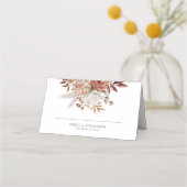 Rustic Autumn Florals Names Date Wedding Plaatskaartje (Voorkant)