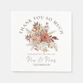 Rustic Autumn Florals New Mr Mrs Hartelijk dank Servet (Voorkant)