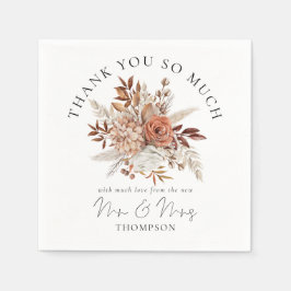Rustic Autumn Florals New Mr Mrs Hartelijk dank Servet