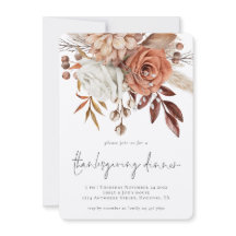 Rustic Autumn Florals Terracotta Thanksgiving