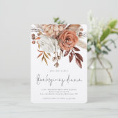 Rustic Autumn Florals Terracotta Thanksgiving Kaart (Staand voorkant)