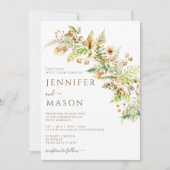 Rustic Autumn Flowers Forest Leaves Fall Wedding Kaart (Voorkant)