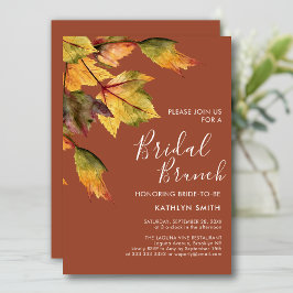 Rustic Autumn Foliage Fall Wedding Bridal Brunch Kaart