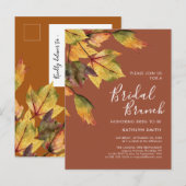 Rustic Autumn Foliage Fall Wedding Bridal Brunch Uitnodiging Briefkaart (Voorkant / Achterkant)