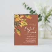 Rustic Autumn Foliage Fall Wedding Bridal Brunch Uitnodiging Briefkaart (Staand voorkant)