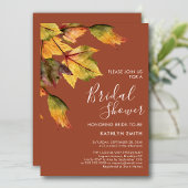 Rustic Autumn Foliage Fall Wedding Vrijgezellenfee Kaart
