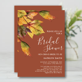 Rustic Autumn Foliage Fall Wedding Vrijgezellenfee Kaart