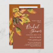 Rustic Autumn Foliage Fall Wedding Vrijgezellenfee Uitnodiging Briefkaart (Voorkant / Achterkant)