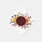 Rustic Autumn Foliage Floral Lijst Wedding Napkins Servet (Hoek)