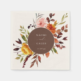 Rustic Autumn Foliage Floral Lijst Wedding Napkins Servet
