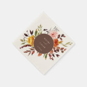 Rustic Autumn Foliage Floral Lijst Wedding Napkins Servet (Hoek)