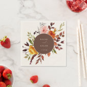 Rustic Autumn Foliage Floral Lijst Wedding Napkins Servet (Insitu)