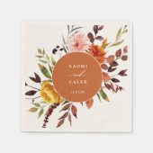 Rustic Autumn Foliage Floral Lijst Wedding Napkins Servet (Voorkant)