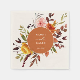 Rustic Autumn Foliage Floral Lijst Wedding Napkins Servet