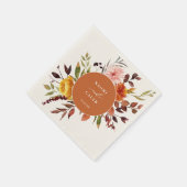 Rustic Autumn Foliage Floral Lijst Wedding Napkins Servet (Hoek)