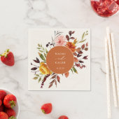 Rustic Autumn Foliage Floral Lijst Wedding Napkins Servet (Insitu)