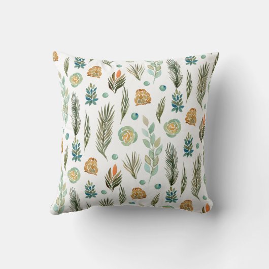 Rustic Autumn Foliage Nursery Birth Stats Pillow Kussen (Achterkant)