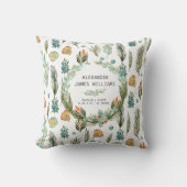 Rustic Autumn Foliage Nursery Birth Stats Pillow Kussen (Voorkant)