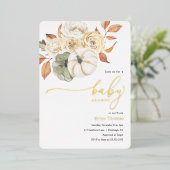 Rustic Autumn Foliage Pumpkin Autumn Bay Shower Folie Uitnodiging (Staand Voorkant)