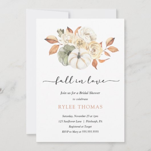 Rustic Autumn Foliage Pumpkin Autumn Vrijgezellenf Kaart (Voorkant)