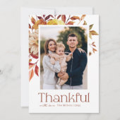 Rustic Autumn Foliage Thanksgiving Photo Feestdagenkaart (Voorkant)